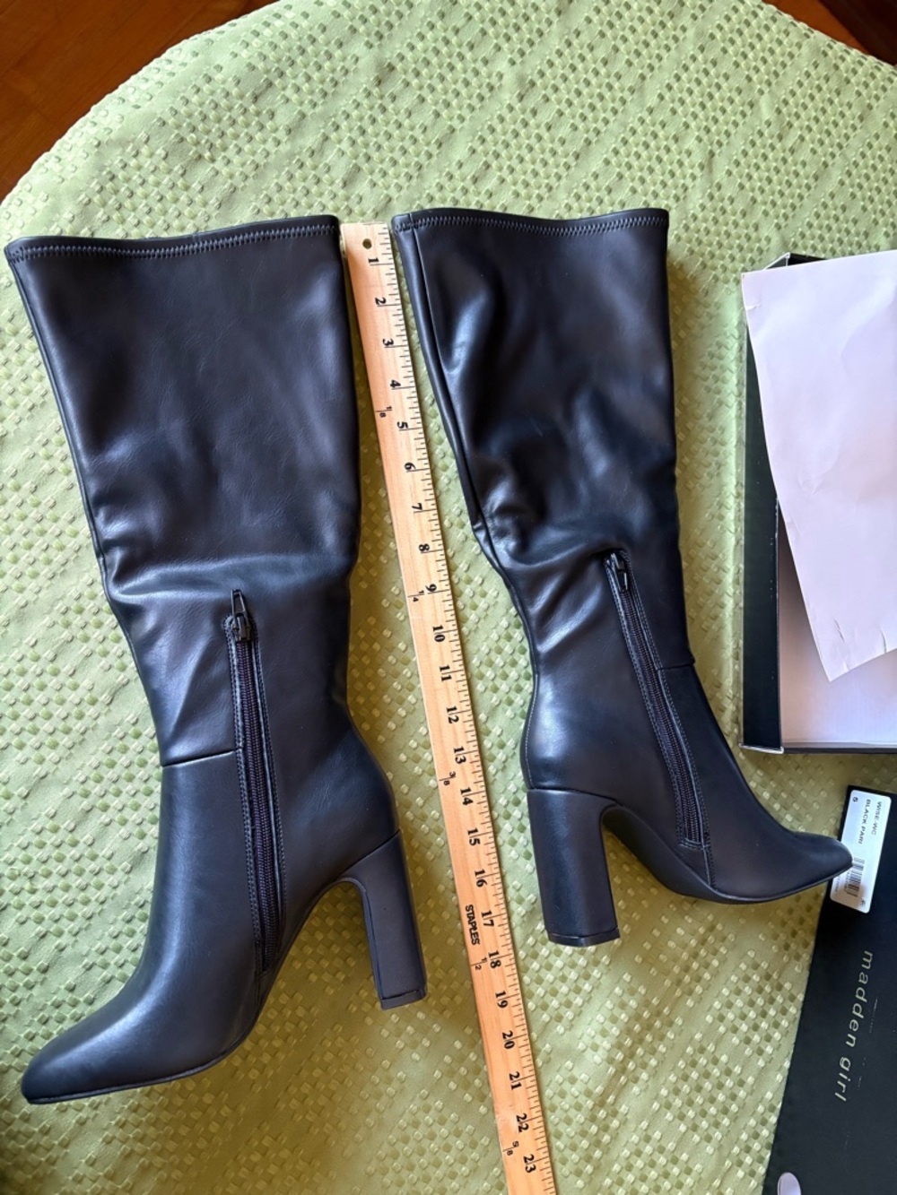 Madden Girl Wise-WC Black Wide Calf Block Heel Black (Never Worn original box)